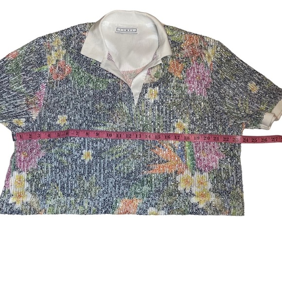 IN‎ THE MOOD FOR LOVE Williams Sequin Floral Top Ladies Large - Picture 12 of 16